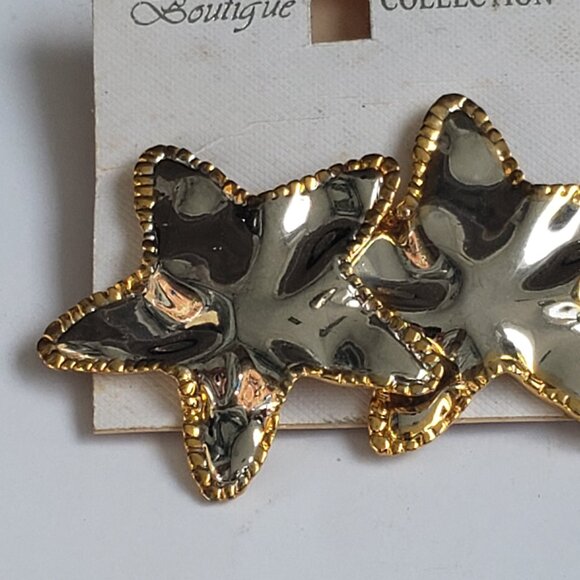 Vintage 1980's Star Earrings - Picture 2 of 5
